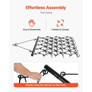 drag harrow 5 x 45 ft durable chain harrow with 60 sharp teeth suitable for atv utv tractor ideal for soil preparation seeding smoothing landscapes and yard gravel driveway maintenance 4.jpg