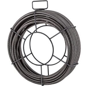 Drain Cleaning Cable 50 Feet x 1/2 Inch Solid Core Cable Sewer Cable Drain Auger Cable Cleaner Snake Clog Pipe Drain Cleaning Cable Sewer Drain Auger Snake Pipe