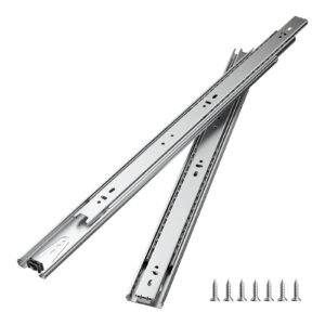 Drawer Slides, 20 inch, 10 Pairs Full Extension Ball Bearing Cabinet Rails, 100 LB Load Capacity Heavy Duty Side Mount Dresser Drawer Slides, Drawer Track Runners for Kitchen DIY Replacement
