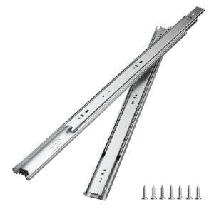 Drawer Slides, 24 inch, 10 Pairs Full Extension Ball Bearing Cabinet Rails, 100 LB Load Capacity Heavy Duty Side Mount Dresser Drawer Slides, Drawer Track Runners for Kitchen DIY Replacement