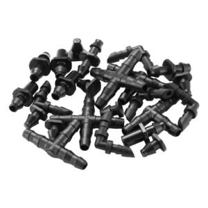 drip irrigation fittings kit for 14 tubing 300 pcs drip irrigation system parts tees straight barb 4 way coupling elbows end plug single barbs barbed connectors for yard garden lawn 2.jpg