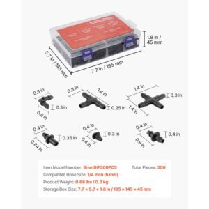 drip irrigation fittings kit for 14 tubing 300 pcs drip irrigation system parts tees straight barb 4 way coupling elbows end plug single barbs barbed connectors for yard garden lawn 5.jpg