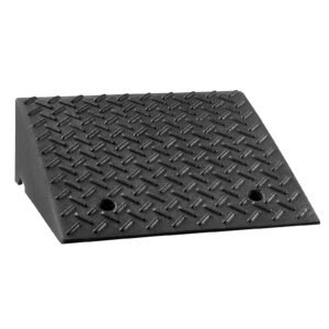 driveway curb ramp, 7000 lbs load capacity, 7 inches rise height heavy duty curbside bridge ramp with drainage tank for wheelchairs, strollers, motorcycles, cars, lawn mowers & trailers, 2 pack