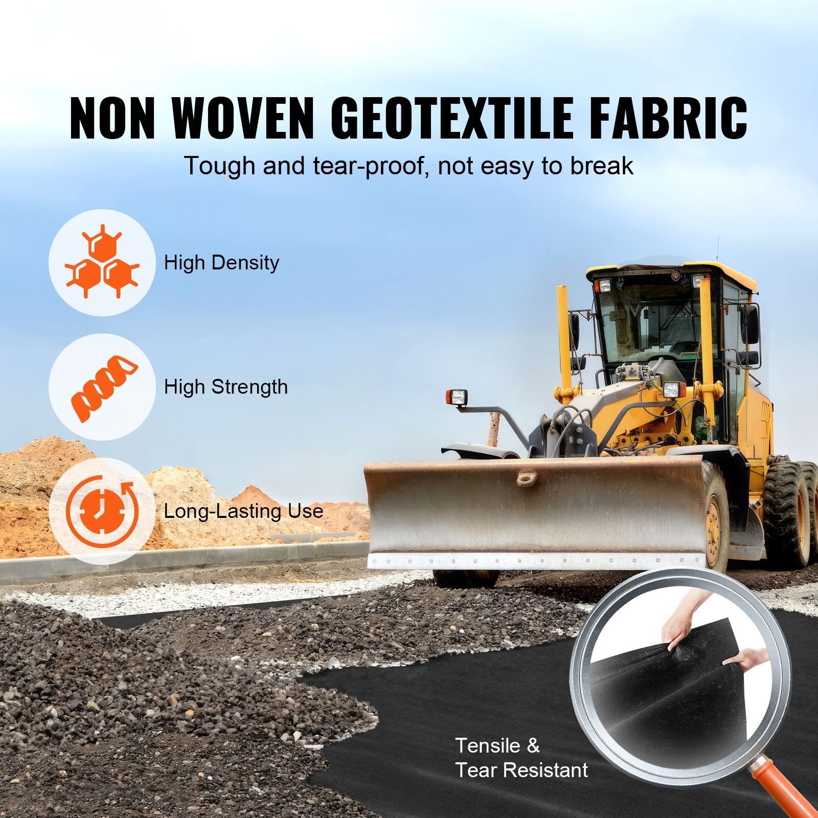 driveway fabric 3x100ft non woven geotextile fabric for landscaping heavy duty garden weed barrier fabric 4oz landscape fabric french drains drainage fabric ground cover weed control fabric.jpg