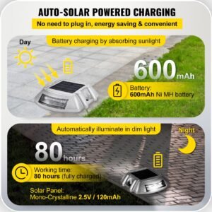 driveway lights 16 pack solar driveway lights bright white with screw solar deck lights outdoor waterproof wireless dock lights 6 leds for path warning garden walkway sidewalk steps 2.jpg