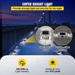 driveway lights 24 pack solar driveway lights bright white with screw solar deck lights outdoor waterproof wireless dock lights 6 leds for path warning garden walkway sidewalk steps 4.jpg