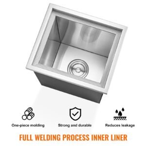 drop in ice chest 14l x 12w x 18h stainless steel ice cooler commercial ice bin with cover 40 qt outdoor kitchen ice bar drain pipe and drain plug included for cold wine beer 3.jpg