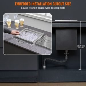drop in ice chest 14l x 12w x 18h stainless steel ice cooler commercial ice bin with cover 40 qt outdoor kitchen ice bar drain pipe and drain plug included for cold wine beer 5.jpg