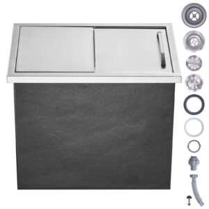 drop in ice chest 18l x 12w x 145h stainless steel ice cooler commercial ice bin with sliding cover 409 qt outdoor kitchen ice bar drain pipe and drain plug included for cold wine beer.jpg