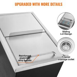 drop in ice chest 18l x 12w x 145h stainless steel ice cooler commercial ice bin with sliding cover 409 qt outdoor kitchen ice bar drain pipe and drain plug included for cold wine beer 4.jpg