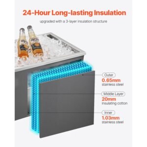 drop in ice chest 20l x 14w x 12h stainless steel drop in cooler 317 quart commercial ice bin with pot lid for outdoor kitchen patio bar drain pipe set included for cold wine beer 2.jpg