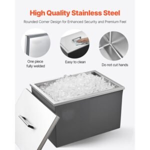 drop in ice chest 20l x 14w x 12h stainless steel drop in cooler 317 quart commercial ice bin with pot lid for outdoor kitchen patio bar drain pipe set included for cold wine beer 3.jpg