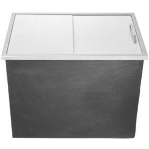 Drop in Ice Chest, 27"L x 18"W x 21"H Stainless Steel Ice Cooler, Commercial Ice Bin with Sliding Cover, 40.9 qt Outdoor Kitchen Ice Bar, Drain-pipe and Drain Plug Included, for Cold Wine Beer