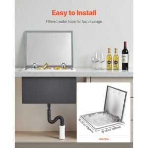 drop in ice chest 28l x 20w x 17h stainless steel drop in cooler 1137 quart commercial ice bin with flip lid for outdoor kitchen patio bar drain pipe set included for cold wine beer 4.jpg