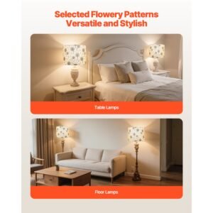 drum lamp shade 2 set 13 in top x 13 in bottom x 10 in high medium drum linen lampshade replacement lamp shade for table lamps floor lamps easy assembly required light dandelion pattern 2.jpg