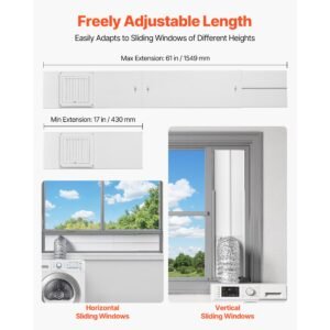dryer vent window kit fits 4 inch exhaust hoses adjustable length for adapts sliding windows of different heights sturdy pvc and pp materials dual protections multi layer sealing design 2.jpg