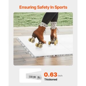 dryland tiles for hockey floor mat, 12 x 12 in 15 pcs interlocking versatile training surface, dance floor tiles, hockey training equipment board for shooting (ash gray, 15 sq. ft/box)