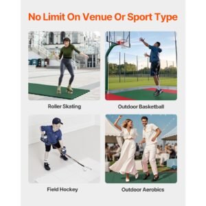 dryland tiles for hockey floor mat, 12 x 12 in 15 pcs interlocking versatile training surface, dance floor tiles, hockey training equipment board for shooting (ash gray, 15 sq. ft/box)
