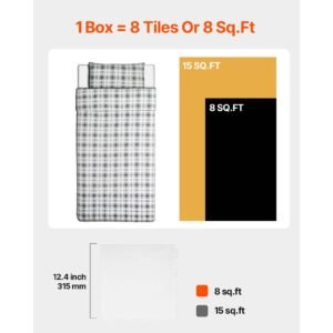 dryland tiles for hockey floor mat, 12 x 12 in 15 pcs interlocking versatile training surface, dance floor tiles, hockey training equipment board for shooting (ash gray, 15 sq. ft/box)