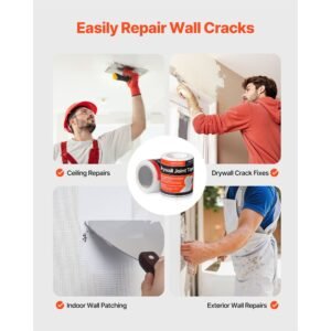 drywall mesh tape 591 inch w x 9843 ft l self adhesive fiberglass drywall joint tape 12 rolls dry wall patch for easy sheetrock ceiling crack repair to achieve smooth even wall surface 2.jpg