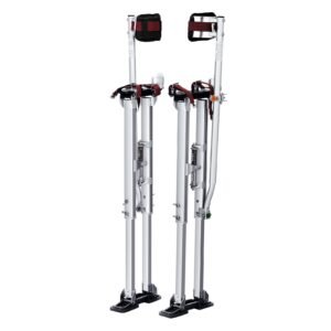 drywall stilts 36 50 adjustable aluminum tool stilts with protective knee pads durable and non slip work stilts for sheetrock painting walking taping silver 5.jpg