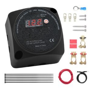 Dual Battery Isolator Kit, 12V 140Amp, Manual and Auto Modes VSR Voltage Sensitive Relay with LCD Screen, Smart Battery Isolator for ATV UTV RV Camper Off-Road Vehicle Caravan Truck Boat Yacht