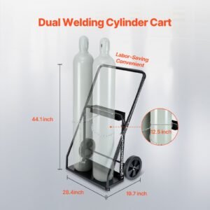 dual welding cylinder cart oxygen acetylene tank cart with 440lbs static weight capacity 10 inch solid wheels and tank storage safety chains suitable for double 125 inch dia gas cylinders 1.jpg