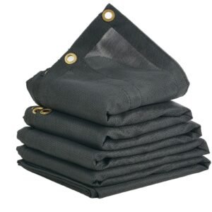 dump truck mesh tarp 7 x 14 ft pvc coated black heavy duty cover with 55 18oz double pocket brass grommets reinforced double needle stitch webbing fits manual or electric dump truck system 5.jpg