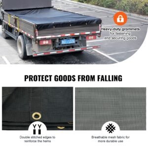 dump truck mesh tarp 7 x 18 ft pvc coated black heavy duty cover with 55 18oz double pocket brass grommets reinforced double needle stitch webbing fits manual or electric dump truck system 1.jpg