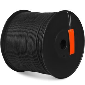 Durable Nylon Cord, 3/16 inch x 1000 ft, 32-Strand Design, 720 LBS Load Capacity, Multi-Purpose Rope for Outdoor Adventures, Tree Work, and Emergency Situations, Black