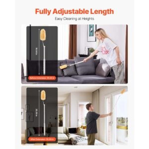 duster refills heavy duty dusters for cleaning 3 ft extendable handle with 10 refills reusable non woven fabric 360 cleaning kit for dusting furniture blinds ceiling fans walls corners 5.jpg
