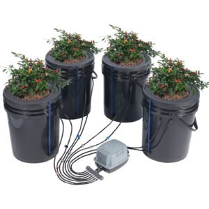 dwc hydroponics grow system hydroponic growing system with top drip kit deep water culture 5 gallon 4 buckets with air pump air stones and water level device for leafy vegetables 2.jpg