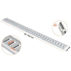 e track tie down rail kit 24pcs 5 e tracks set includes 8 steel rails 8 o ring anchors 8 tie offs with d ring versatile securing accessories for cargo motorcycles bikes 2000 lbs load 5.jpg