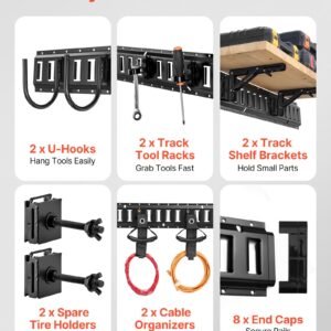 e track tie down rail kit 4 pack 13 ft e track rails 2 u shaped hooks 2 tool holders 2 track shelf brackets 2 tire holders 2 cable storage rings 8 end caps 1 bag fit for vans trailers 2.jpg