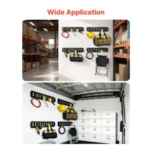 e track tie down rail kit 4 pack 2 ft e track rails 20 pcs includes 2 ratchet straps 4 o rings 4 tie offs with d ring 2 single slots 8 end caps fit for garages vans trailers 2.jpg