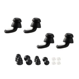 Ear Plugs for Sleeping Noise Cancelling, NRR 25 dB Reusable High Noise Reduction Earplugs, Flexible Silicone Soft Earplug with 12 Ear Tips in M / L, for Sleeping, Working, Studying & Traveling