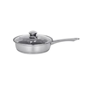 Egg Poacher Pan, 4-Cup Poached Egg Maker, Stainless Steel Poaching Pan and Frying Skillet, with 4 Nonsitck Detachable Large Cups, Lid, and Silicone Spatula, Compatible with Induction Stovetop