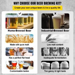 Electric Brewing System, 9.2 Gal/35 L Brewing Pot, All-in-One Home Beer Brewer with Pump, Mash Boil Device with Panel, Auto/Manual Mode 100-1800W Power 25-100 Celsius Temp 1-180 min Timer