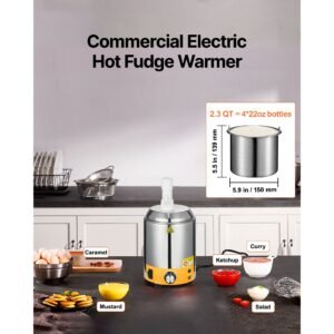 electric cheese dispenser with pump, 2.4l commercial hot fudge warmer, plastic pump dispenser, 86 230fahrenheit temp adjustable nacho cheese sauce warmer, for hot fudge cheese caramel