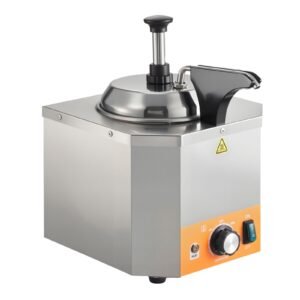 Electric Cheese Dispenser with Pump, 2.4L Commercial Hot Fudge Warmer, Stainless Steel Heated Pump Dispenser, 86-230 F Temp Adjustable Nacho Cheese Sauce Warmer, for Hot Fudge Cheese Caramel