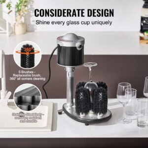 electric commercial glass washer 5 brush bar glass cleaner 600 cupshour wine glass cleaning machine bar glass washer for champagne glasses beer cups mugs perfect for bars and cafes 5.jpg