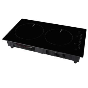 electric cooktop, 2 burners, 12'' induction stove top, built in magnetic cooktop 1800w, 9 heating level multifunctional burner, led touch screen w/ child lock & over temperature protection
