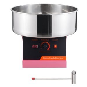 Electric Cotton Candy Machine, 1000W Candy Floss Maker, Commercial Cotton Candy Machine with Stainless Steel Bowl, and Sugar Scoop, Perfect for Home Kids Birthday, Family Party (Pink)