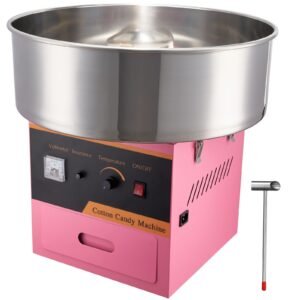 Electric Cotton Candy Machine, 1000W Candy Floss Maker, Commercial Cotton Candy Machine with Stainless Steel Bowl, Sugar Scoop, and Drawer, Perfect for Home Kids Birthday, Family Party Pink