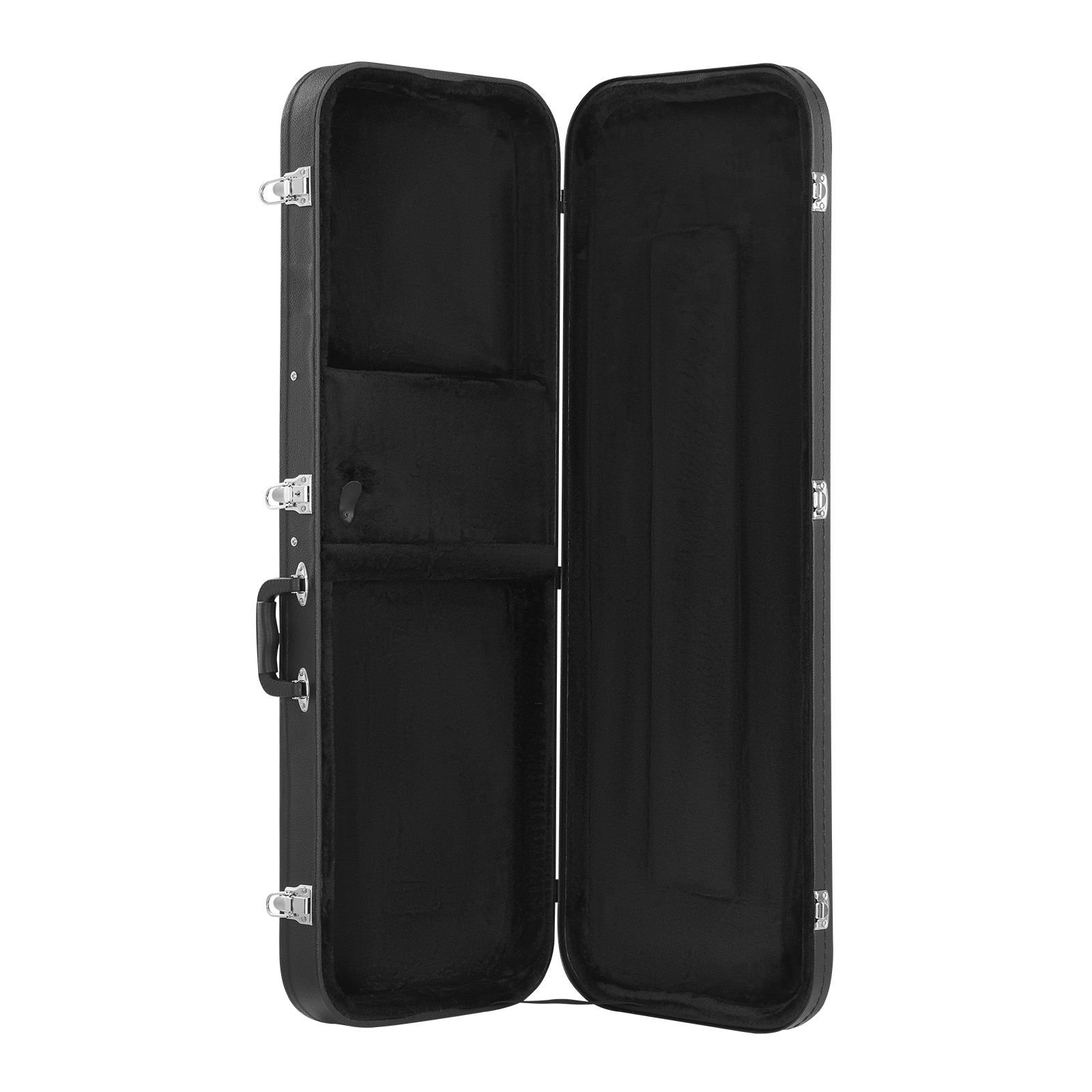 electric guitar hard case, 43.11 in rectangular guitar hard case, with lock latch keys handle, pvc padding soft lining water resistant hard shell guitar cases, for 39 in electric guitars, black