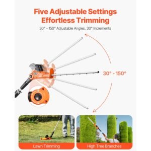 electric hedge trimmer 1200 rpm 62 78 ft extendable pole hedge trimmer for high branch 20v battery cordless hedge trimmer with 20 in blade 5 angles adjustable for yard garden 3.jpg