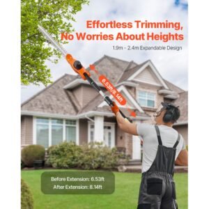 electric hedge trimmer 1200 rpm 62 78 ft extendable pole hedge trimmer for high branch 20v battery cordless hedge trimmer with 20 in blade 5 angles adjustable for yard garden 4.jpg