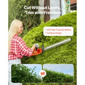 electric hedge trimmer 1200 rpm cordless hedge trimmer for low branch 20v 2a battery bush trimmer with 20 in dual action blade secure design gardening trimmer for yard lawn care 5.jpg