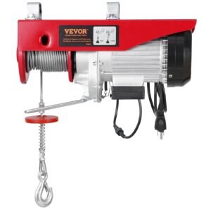 Electric Hoist, 1760 lbs 120V Electric Winch with 328 ft Wireless Remote Control, 40 ft Single Cable Lifting Height, Single/Double Slings, Emergency Stop, Lift Hoist for Garage Warehouse Factory