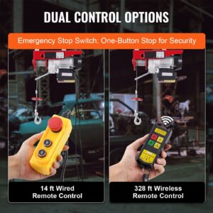 electric hoist 440 lbs 120v electric winch with 328 ft wireless 14 ft wired remote control 40 ft single cable lifting height singledouble slings lift hoist for garage warehouse factory 1.jpg